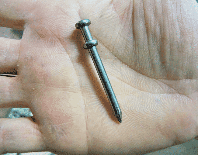 Floor Brace Nail in hand